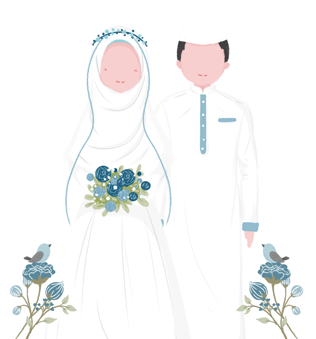Ilustrasi pasangan pengantin